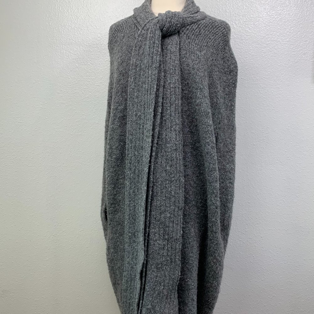 Inhabit Womens Wool Blend Open Front Sleeveless Shrug Cardigan Gray Size Small